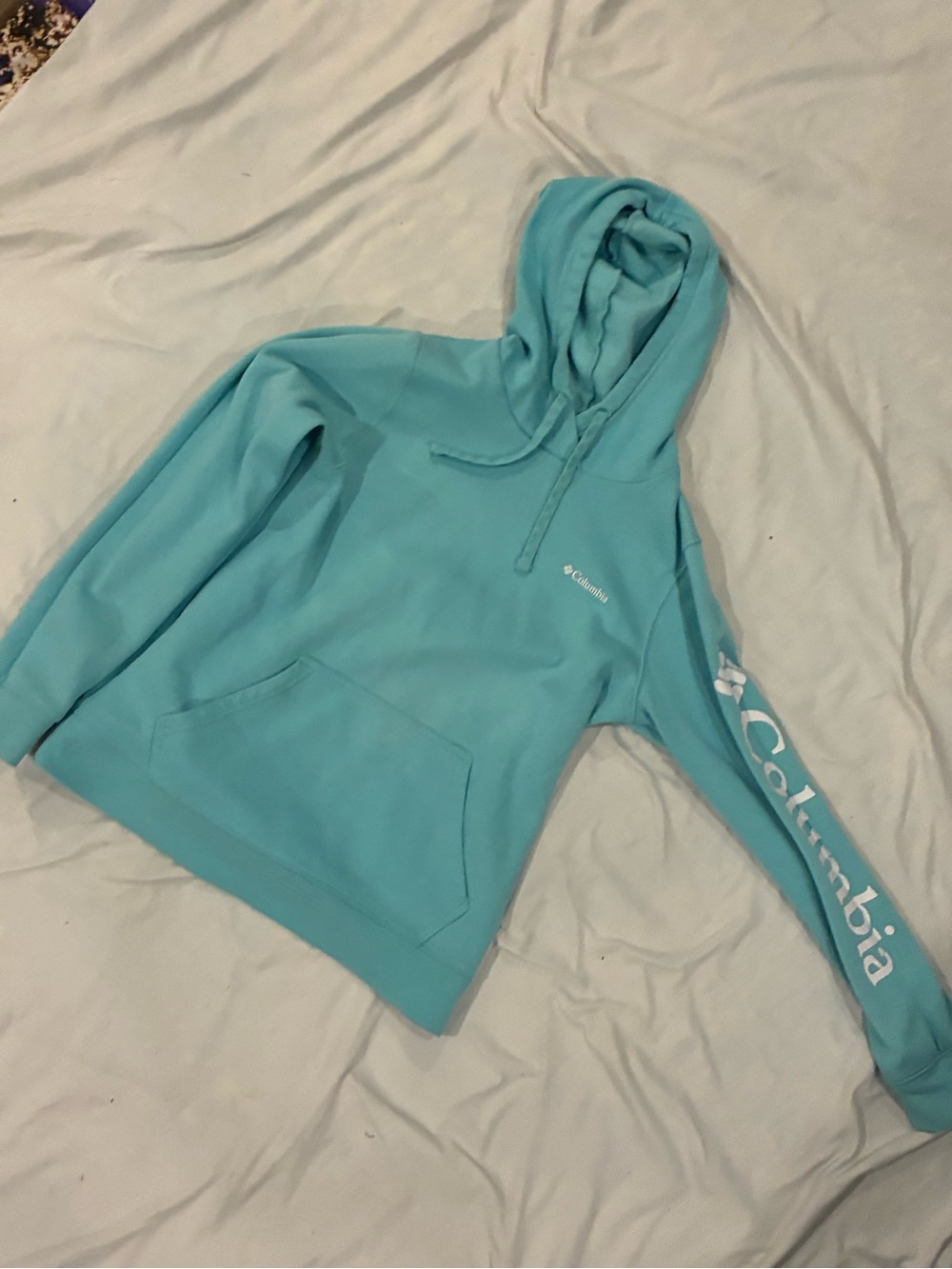 Columbia Womens Aqua Pullover Hoodie Sweater